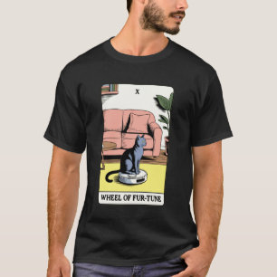 Tarotkort Wheel of Fur-Tune Katt Robotdammsugare C T Shirt