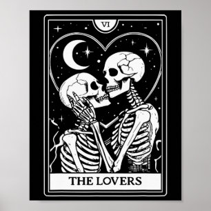 Tarotkortet Älskare - Smakande Skeleton - Hallow Poster