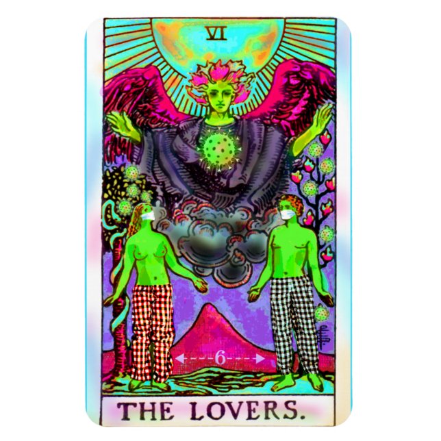 Tarotkortet för Älskare Coronavirus Magnet (Vertikal)