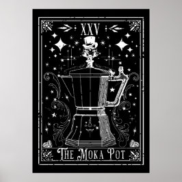 Tarotkortet för moka Pot-kaffet Poster