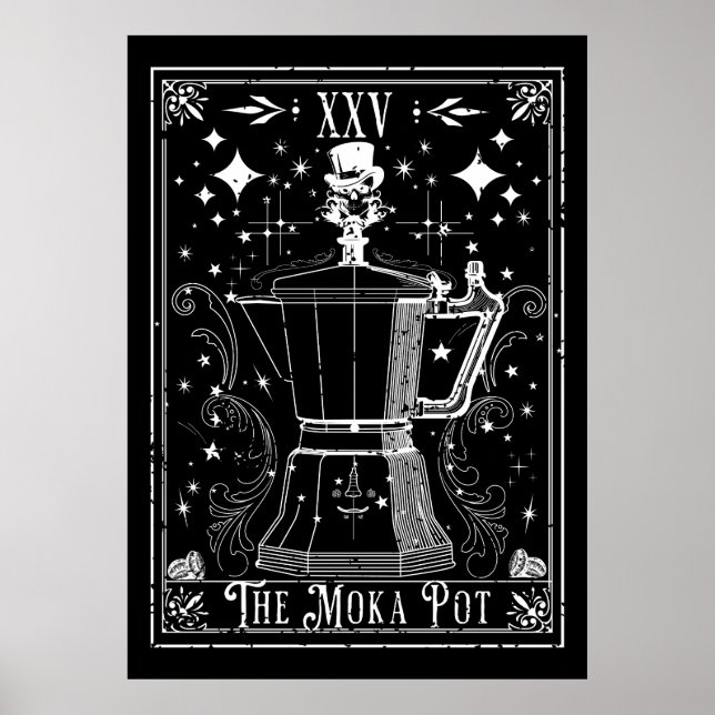 Tarotkortet för moka Pot-kaffet Poster (Framsidan)