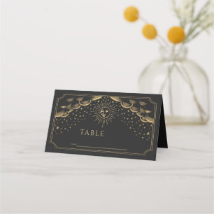 Tarotkortet guld Sol och Måne Bröllop Placeringskort