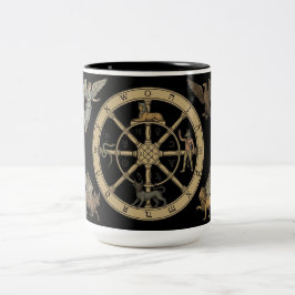 Tarotkortet Hjulet Två-Tonad Mugg