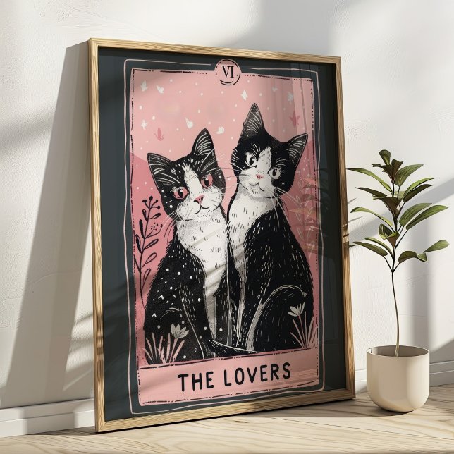 Tarotkortet i Älskare med katter Poster (Skapare uppladdad)