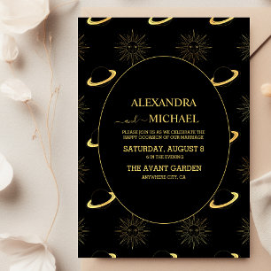 Tarotkortet sol och Måne Bröllop Inbjudningar