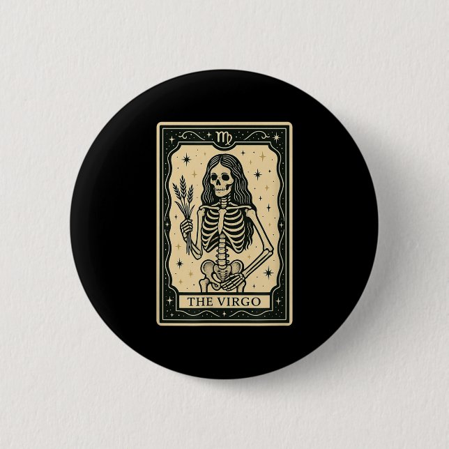 Tarotkortet Våg - Halloween Soky Gothic Witch Knapp (Framsida)