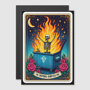 Tarotkortets magnet "Emotional Dumpster Fire"