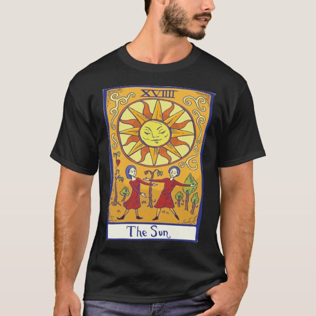Tarotkortets tjocka vinkling från Sol XVIIII T Shirt (Framsida)