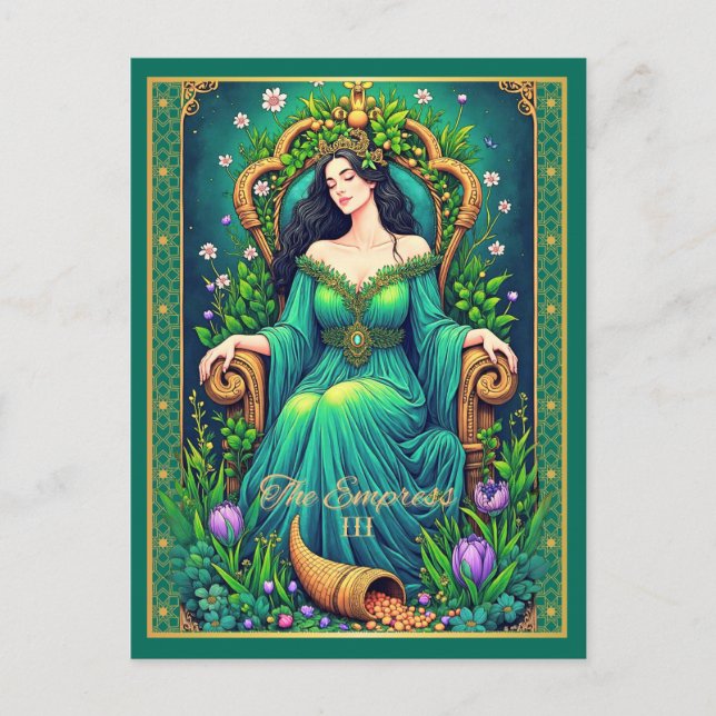 Tarotkortillustration, Kejsarinnan Vykort (Framsida)
