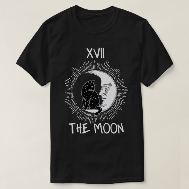 Tarotkortscenter Måne och kassettgrafiktagare Pr T Shirt (Design framsida)