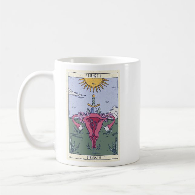 Tarotkortsdesign för Uterus-styrka Kaffemugg (Vänster)