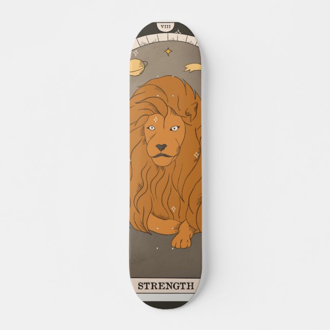 Tarotkortstyrka större arcana lejon VIII Mini Skateboard Bräda 18,5 Cm (Framsida)