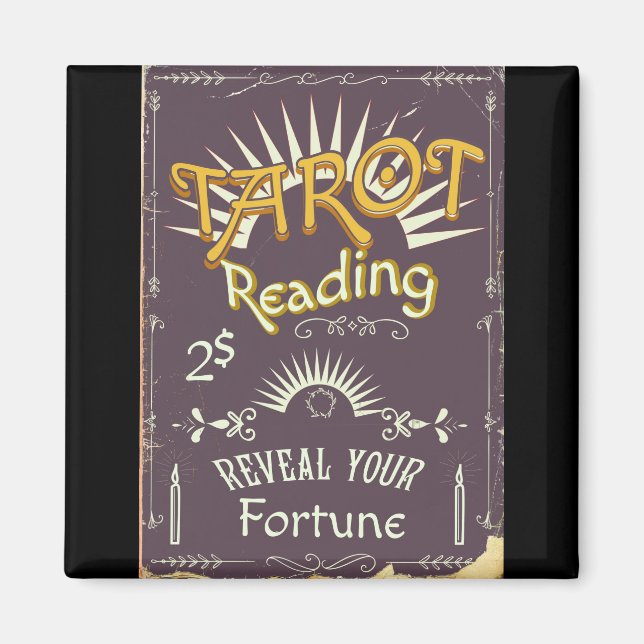 Tarotläsare vintageutskrift magnet (Framsidan)