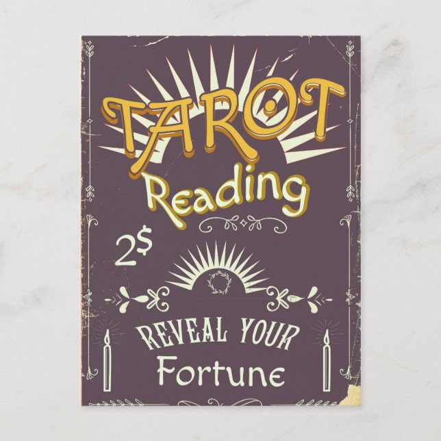 Tarotläsare vintageutskrift vykort (Framsida)
