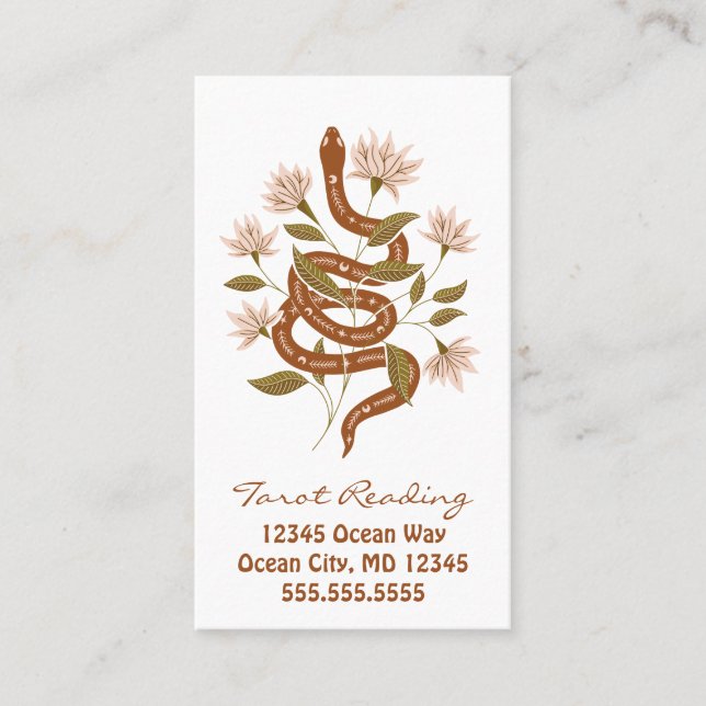 Tarotläsning av Rosa Flowers av brunorssnake Visitkort (Framsida)