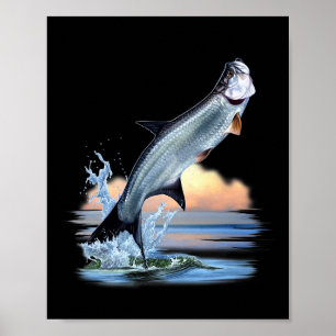 Tarpon Fish Fresh Vatten Wildlife Hunting Fishing  Poster