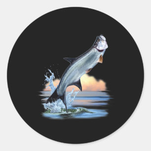 Tarpon Fish Fresh Vatten Wildlife Hunting Fishing Runt Klistermärke