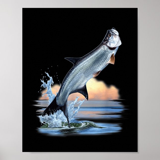 Tarpon Fish Fresh Water Wildlife Hunting Fishing A Poster (Framsidan)