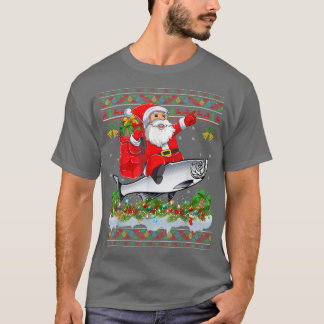 Tarpon Fish Julafton Pajama Ugly Santa Riding Tarp T Shirt