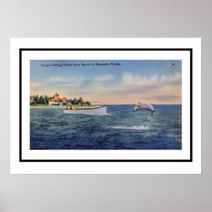 Tarpon Fishing Sarasota 20 x 28 Poster