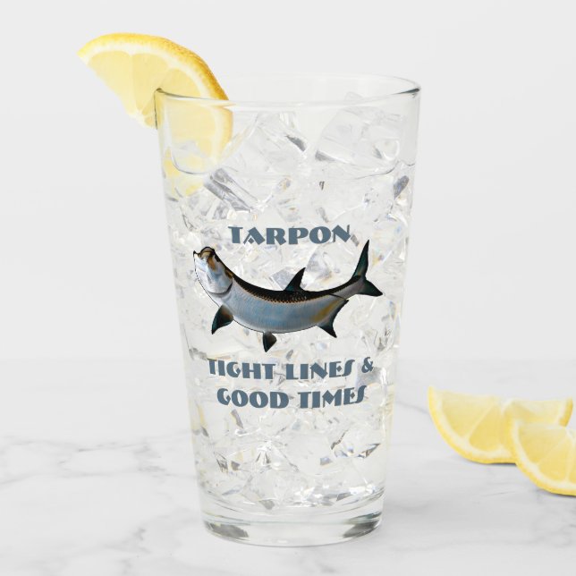 Tarpon Fisk Täta Linor och Goda Tider  Glaskopp (Framsida Ice)