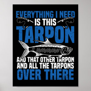 Tarpon-fiskar, torsk och räl, kombinerad målarfisk poster