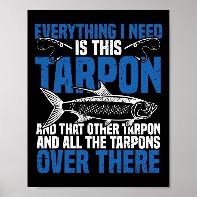 Tarpon-fiskar, torsk och räl, kombinerad målarfisk poster (Framsidan)