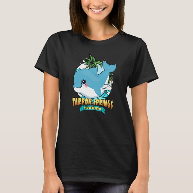 TARPON SPRINGS FLORIDA Cute Baby Dolphin Beach Sou T Shirt (Framsida)