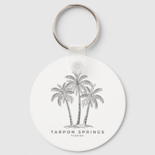 Tarpon Springs Florida Fl Strand Semester Palm Trä Nyckelring