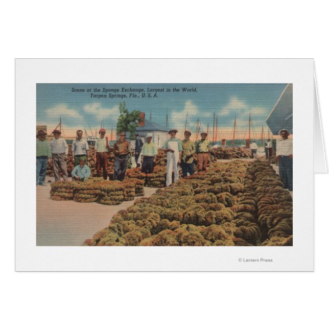 Tarpon Vår, FL - Scene of Sponge Exchange Hälsningskort (Framsidan Horizontal)