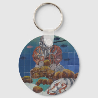 Tarpon Vår Sponge Diver Mural Keychain Nyckelring