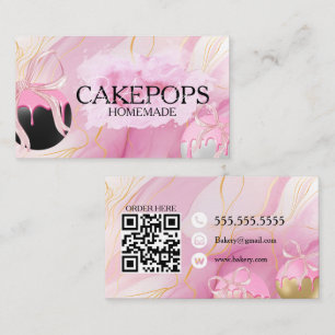 Tårpops Bagare Bakarbutik Godis Rosa Visitkort