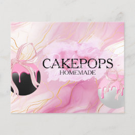 Tårpops Bagare Bakarbutik Rosa Flygblad