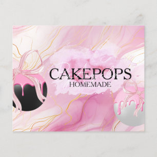 Tårpops Bagare Bakarbutik Rosa Flygblad
