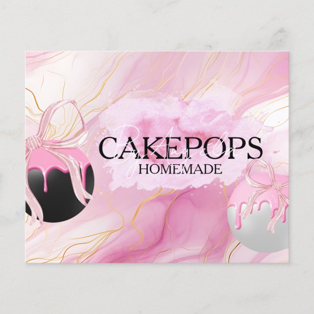 Tårpops Bagare Bakarbutik Rosa Flygblad (Framsidan)