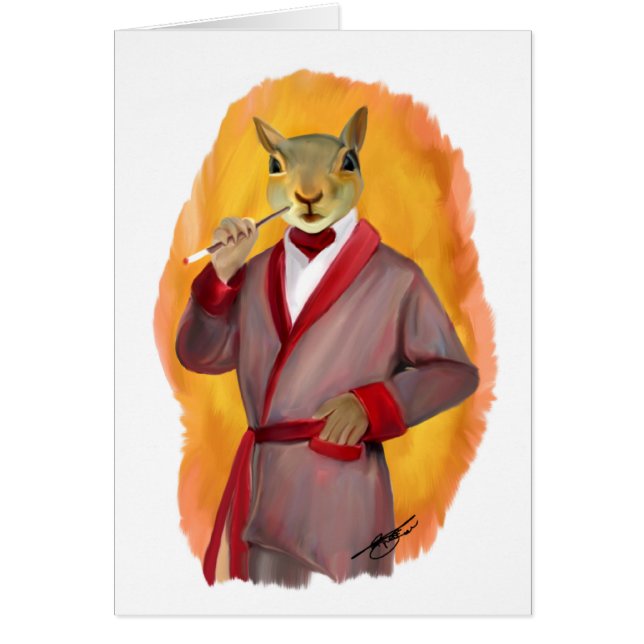 Tarquin ekorre hälsningskort (Framsidan)