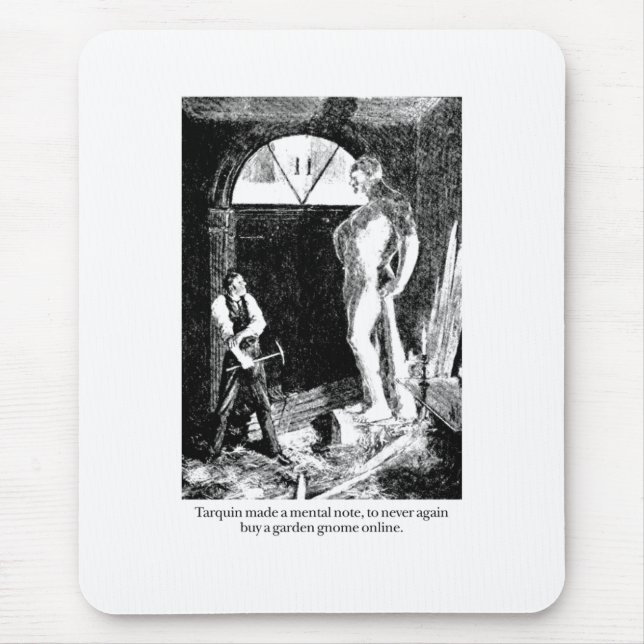Tarquin och den trädgårds- gnomen musmatta (Framsidan)