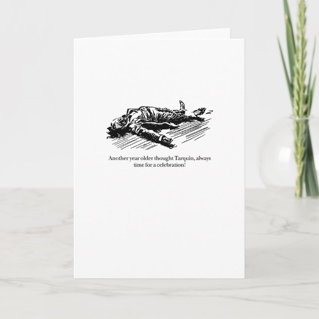 Tarquin och födelsedagfirandet kort (Framsida)