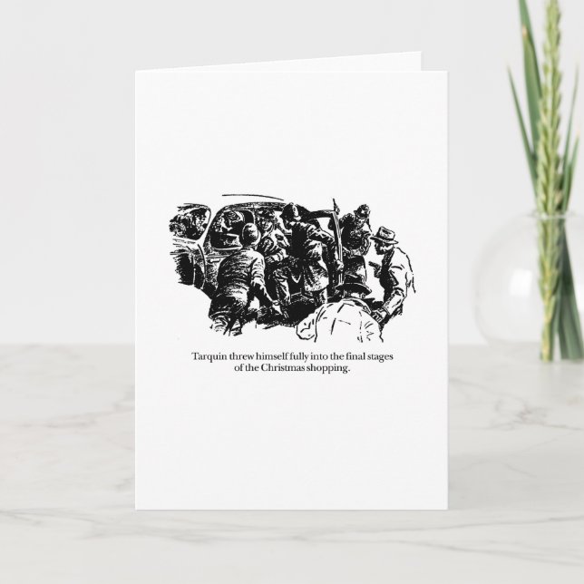 Tarquin och för jul shoppa helgkort (Framsida)