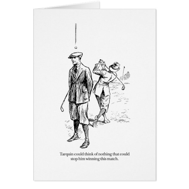 Tarquin och Golfmatchen Hälsningskort (Framsidan)
