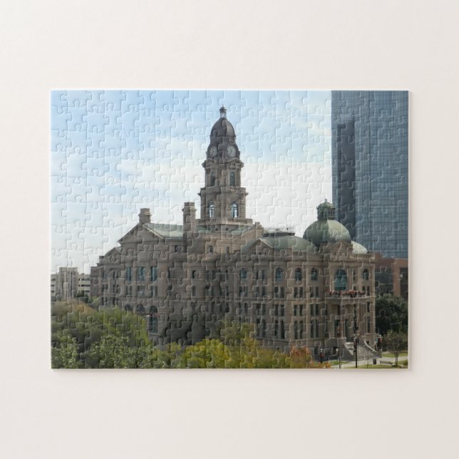Tarrant County Courthouse västra hörnet - W. Belkn Pussel (Horisontell)