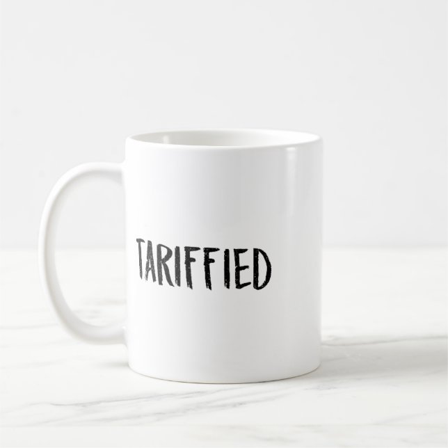 Tarrifierad Tariff-ierad Trump Anti Tariff Skrämd  Kaffemugg (Vänster)
