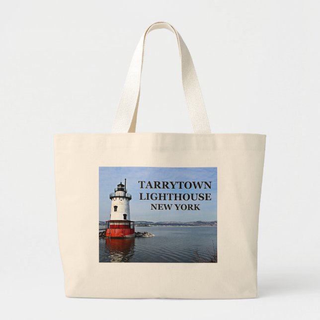 Tarrytown Lighthouse, New York Jumbo Tote Bag Tygkasse (Framsidan)