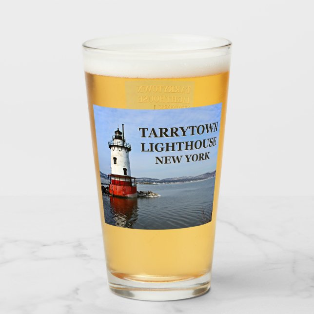 Tarrytown Lighthouse, New York Pint Glass Glaskopp (Baksida fylld)