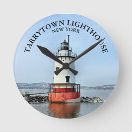 Tarrytown Lighthouse, New York Round Wall Clock Rund Klocka