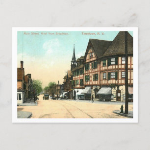 Tarrytown NY, Main St, 1910 Vintage Vykort