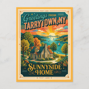 Tarrytown NY Sunnyside Vintage Stil Vykort