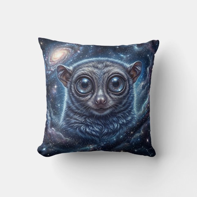 Tarsier Galaxy Kuddinkast – Fantasy Postkonst Kudde (Framsida)