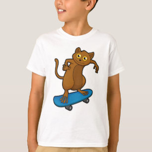 Tarsier som Skater med Skateboard T Shirt