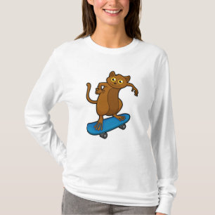 Tarsier som Skater med Skateboard T Shirt